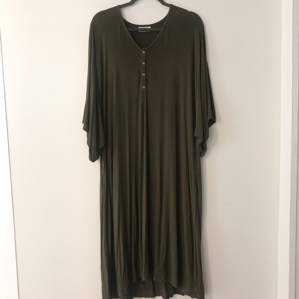dwell and slumber sleep dress in Olive
